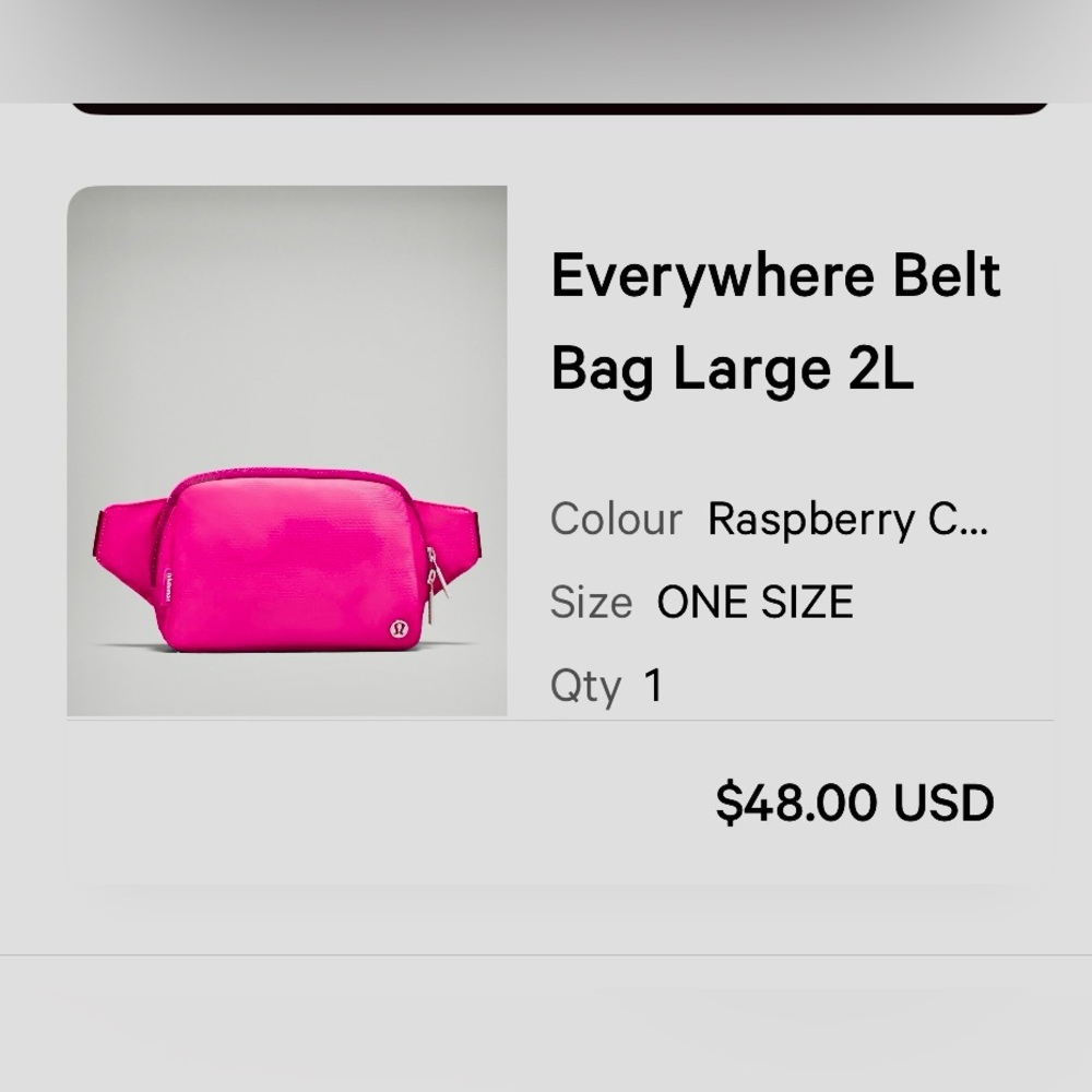 Lululemon Pink/Rasberry Everywhere 2L Belt Bag
